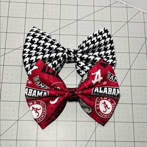 Alabama Crimson Tide Kids Hair Bow Set - Black and Red